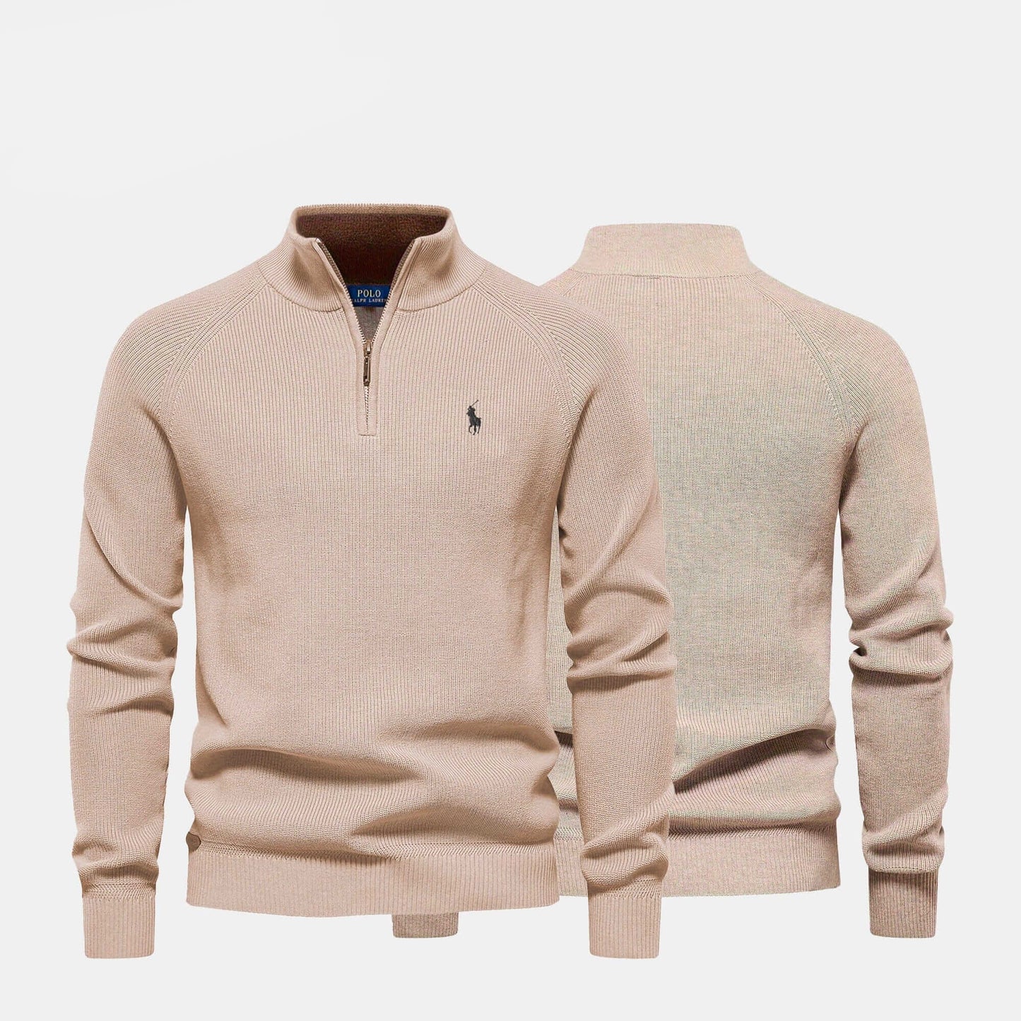 Palm Row | Refined Ribbed Zip Pullover