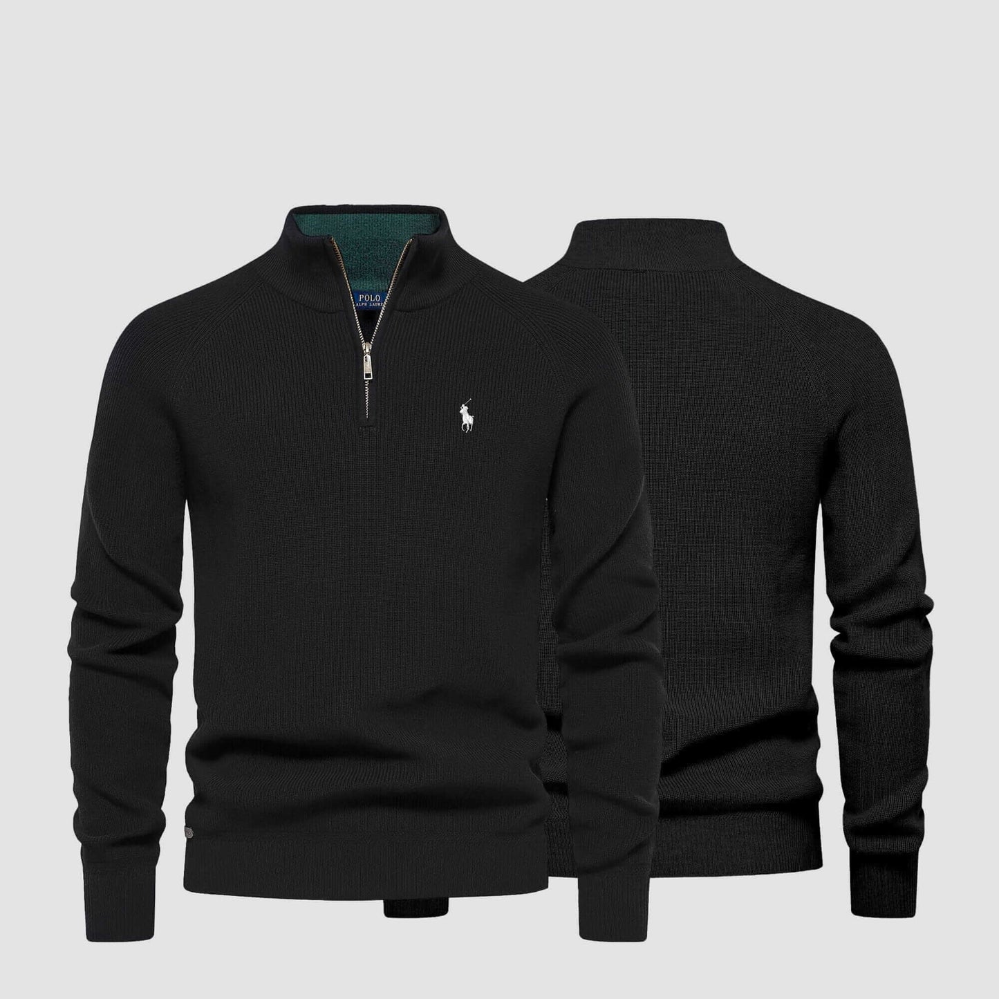 Palm Row | Refined Ribbed Zip Pullover