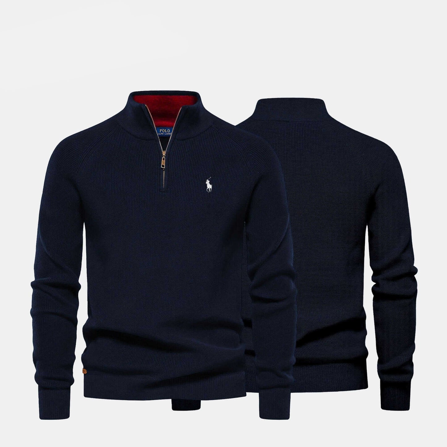 Palm Row | Refined Ribbed Zip Pullover