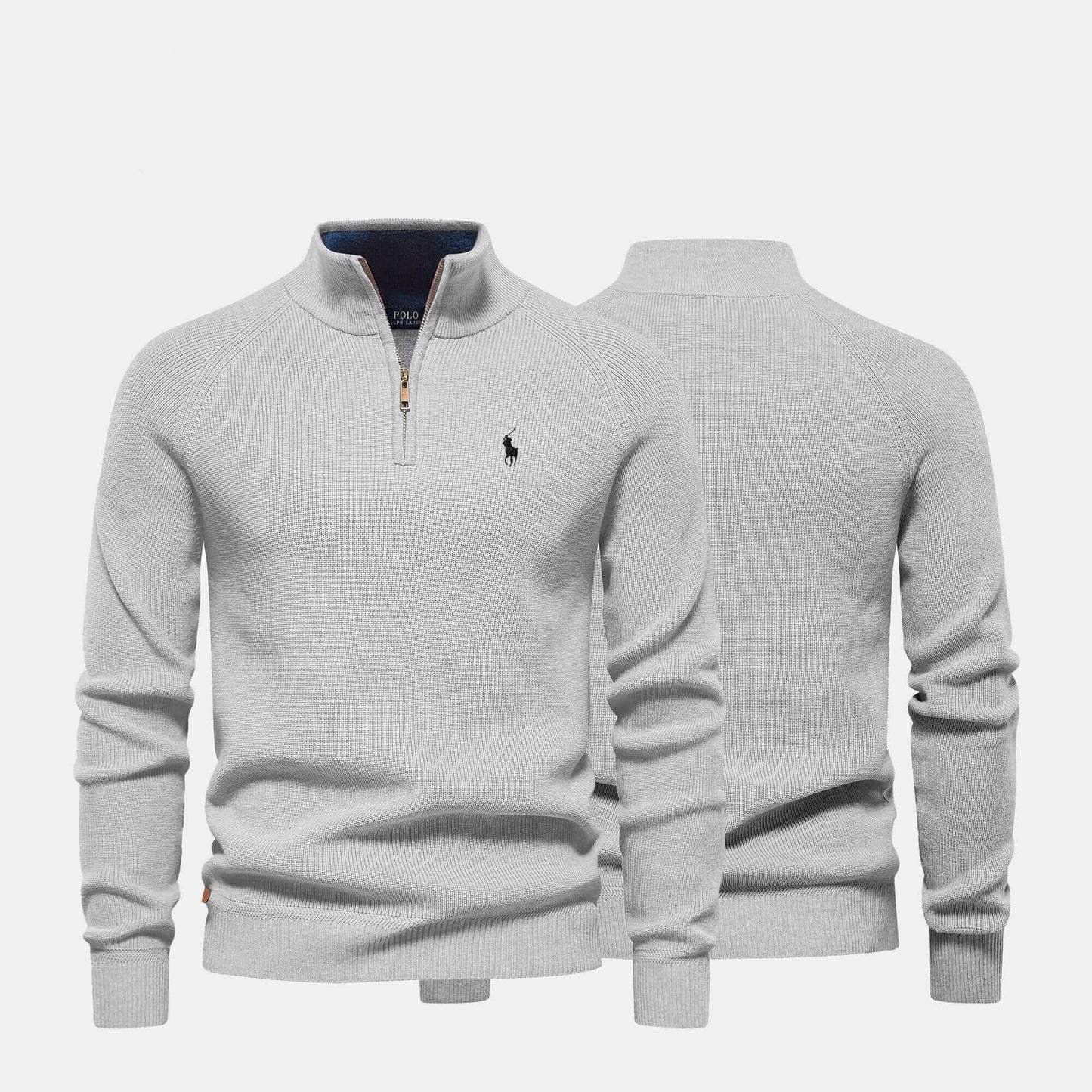 Palm Row | Refined Ribbed Zip Pullover