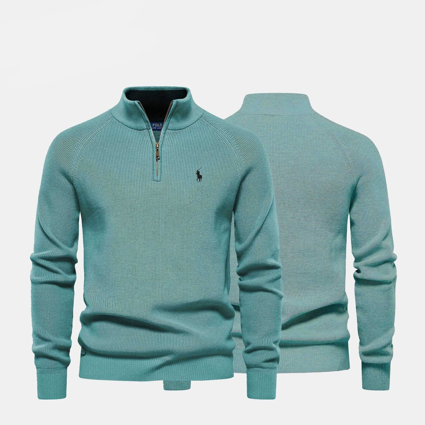Palm Row | Refined Ribbed Zip Pullover