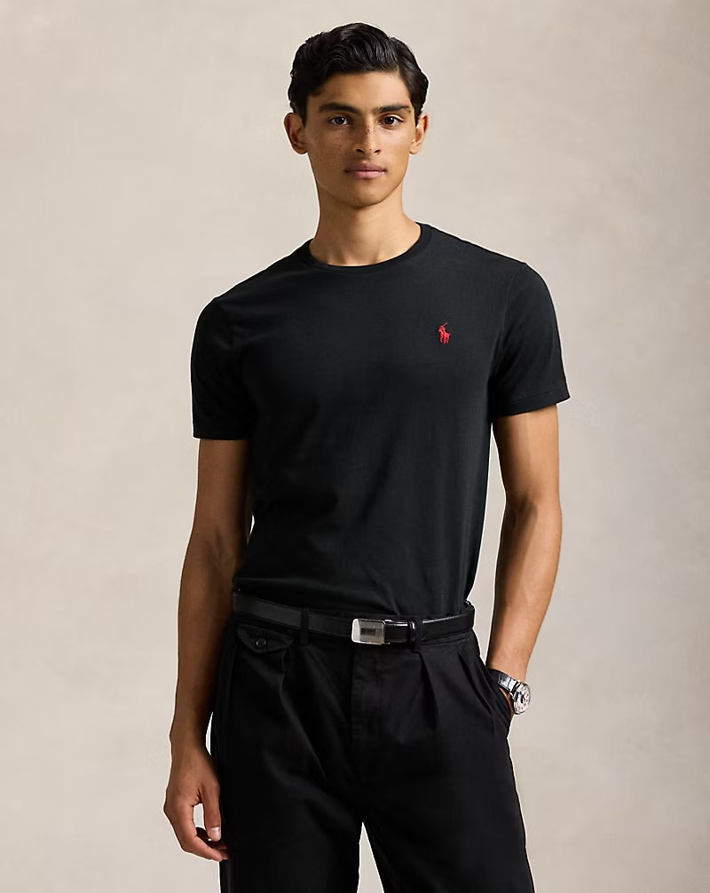 Slim fit jersey crew neck t-shirt - Black