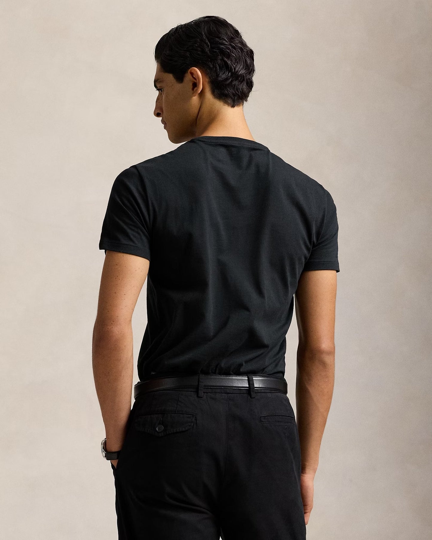 Slim fit jersey crew neck t-shirt - Black