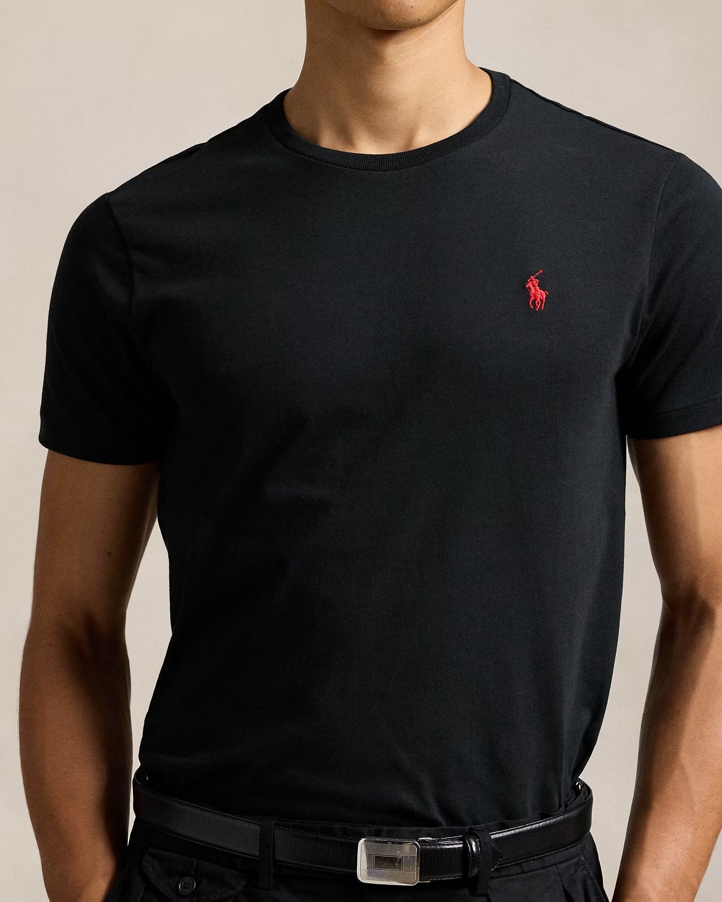 Slim fit jersey crew neck t-shirt - Black