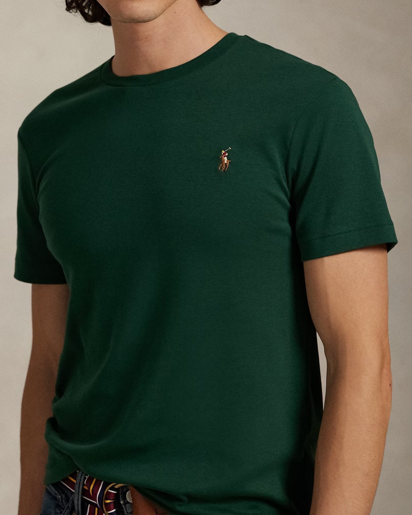 Slim fit jersey crew neck t-shirt - Vintage Pine