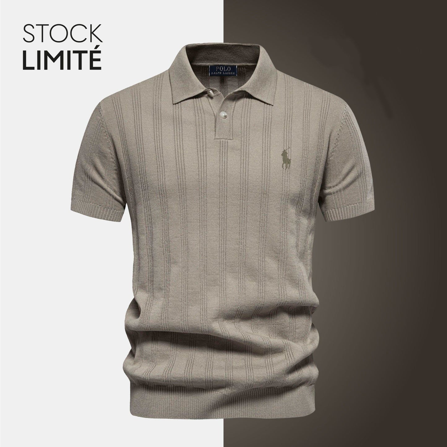 Palm Row | Textured Knit Polo Shirt