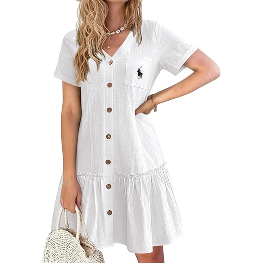 Palm Row | Summer Strap Dress – Tailored Elegance