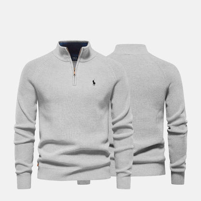 Palm Row | Refined Ribbed Zip Pullover