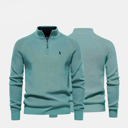 Palm Row | Refined Ribbed Zip Pullover