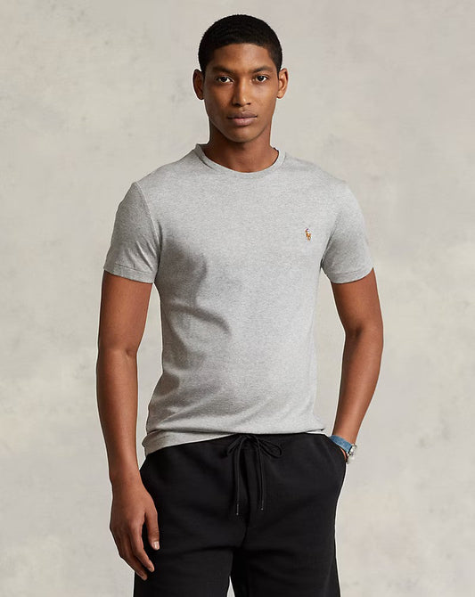 Slim fit jersey crew neck t-shirt  - Gray