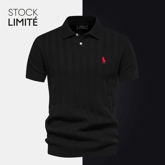 Palm Row | Textured Knit Polo Shirt